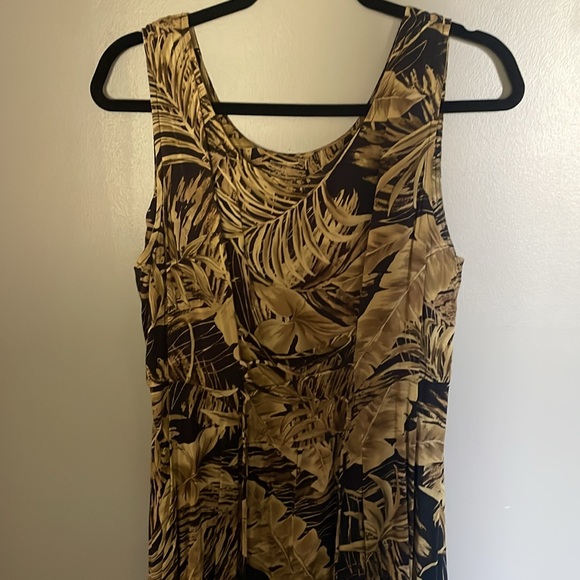 90s Tropical Maxi Dress; Corset tie back - Picture 3 of 5